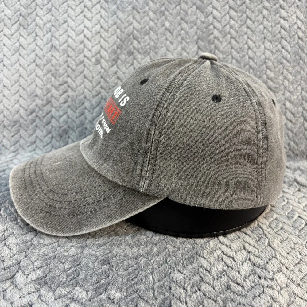 Top Secret Funny Work Humor Baseball Cap Washed Grey Cotton Adjustable Hat